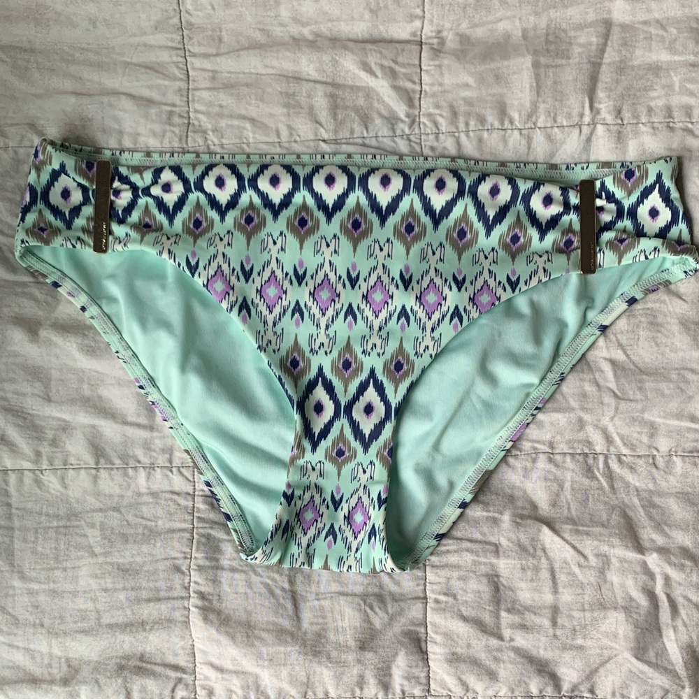 Victoria's Secret Mint and Purple Patterned Bikini Bottoms